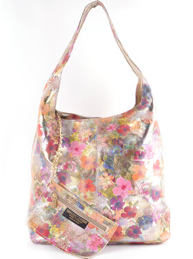 Lederen handtas   | metallic