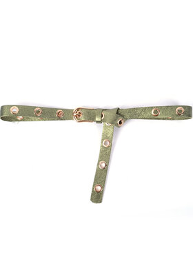 Riem  - Metalen gaatjes leer metallic  | 30% Sale