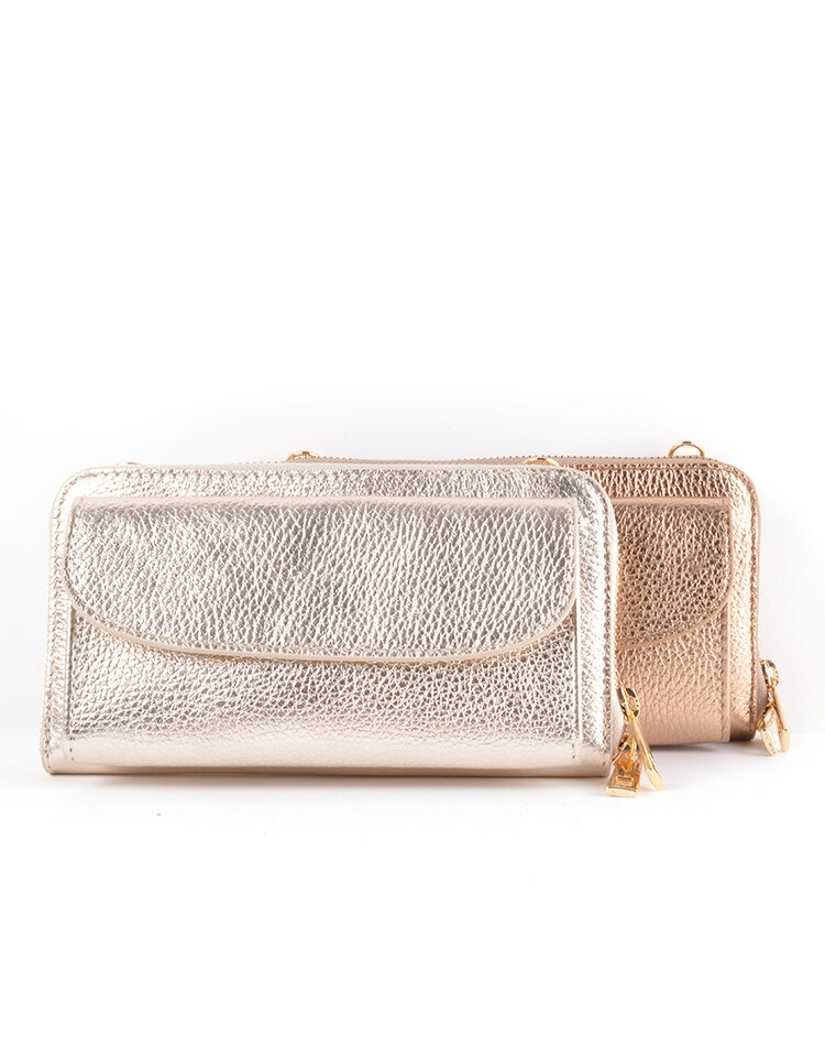 Leather wallet   / phonebag  Metallic