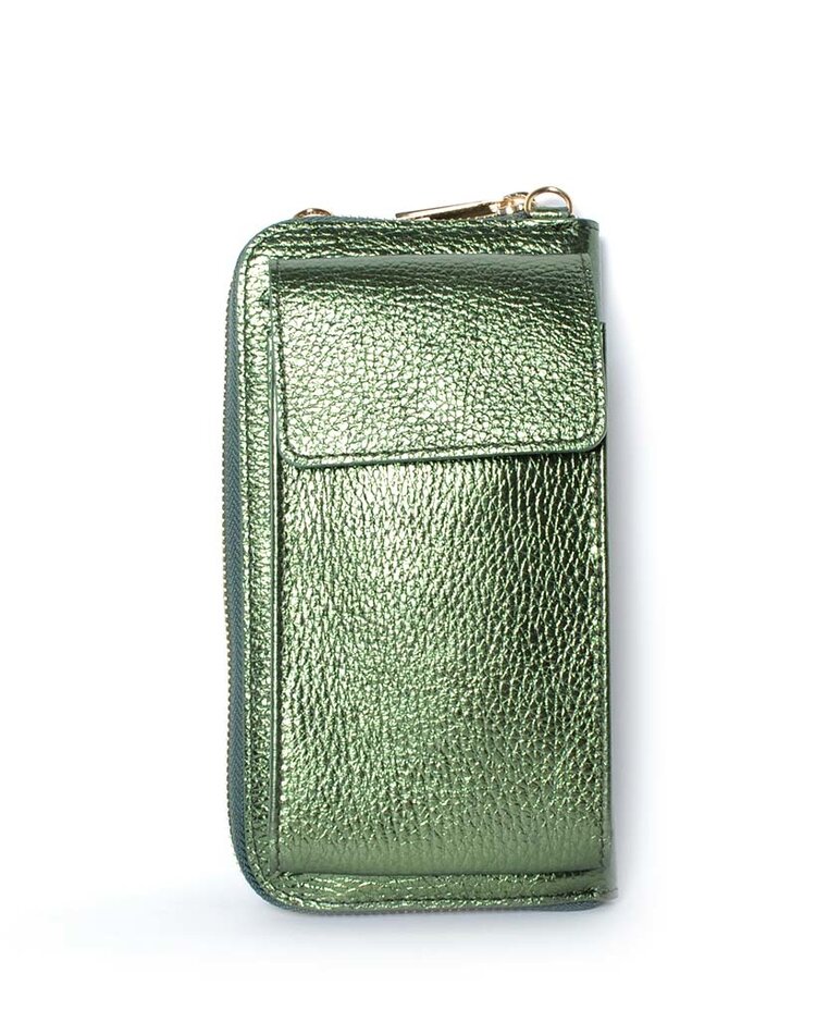 Leder-Geldbörse / Handytasche Metallic | 9000701