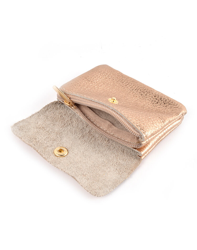 Leder-Geldbörse - Metallic