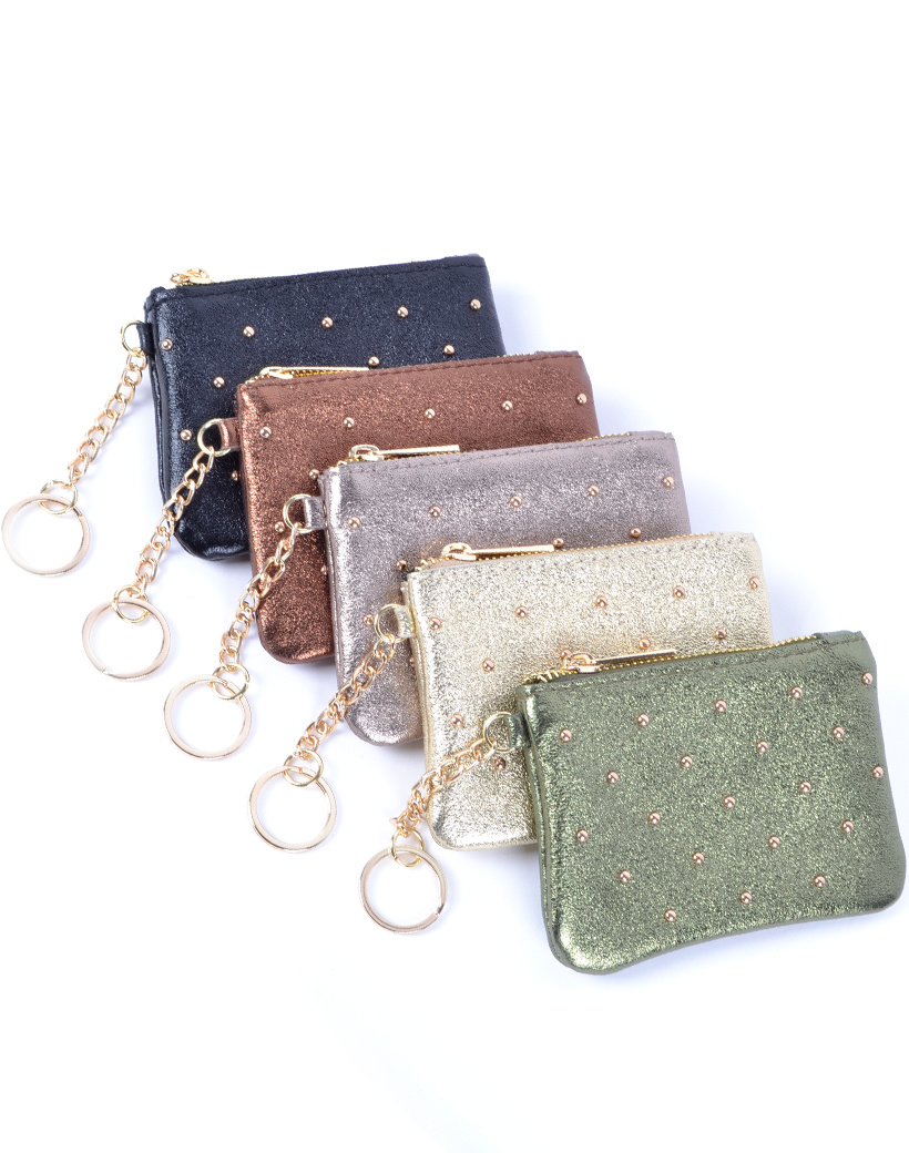 Lederen etui - portemonnee studs metallic, foto 4 van 4