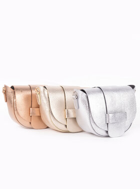 Lederen schoudertas Metallic 5527430