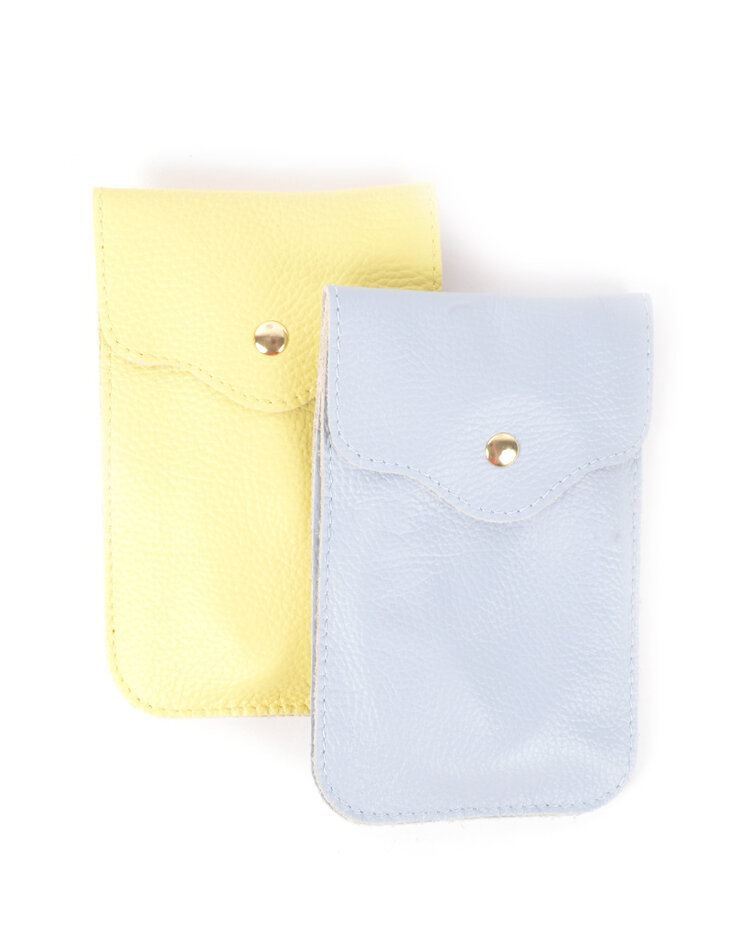 Kleine Leder-Schultertasche | Handytasche | Lang - 2 Fächer