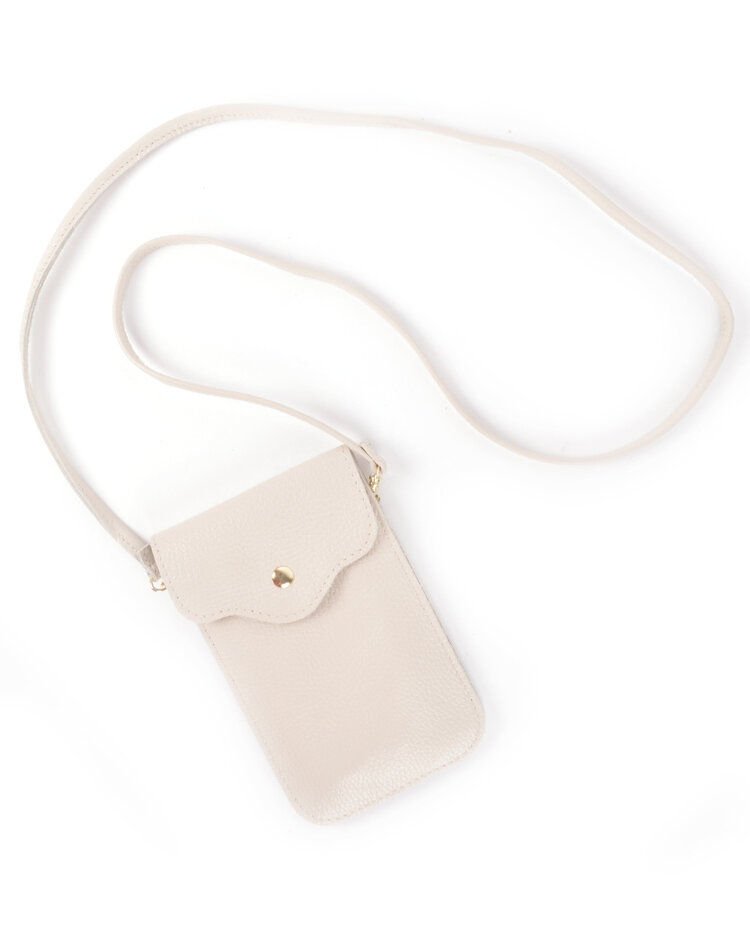 Kleine Leder-Schultertasche | Handytasche | Lang - 2 Fächer