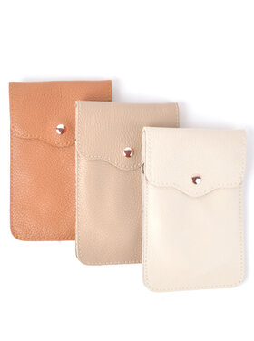 Lederen schoudertasje | Telefoontasje | Lang - 2 vakken