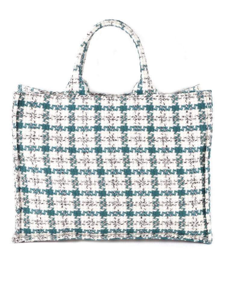 Handtas Stof Geblokt | 900173