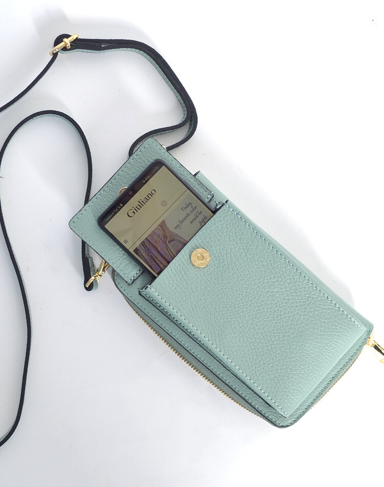 Leather wallet   / phonebag gold