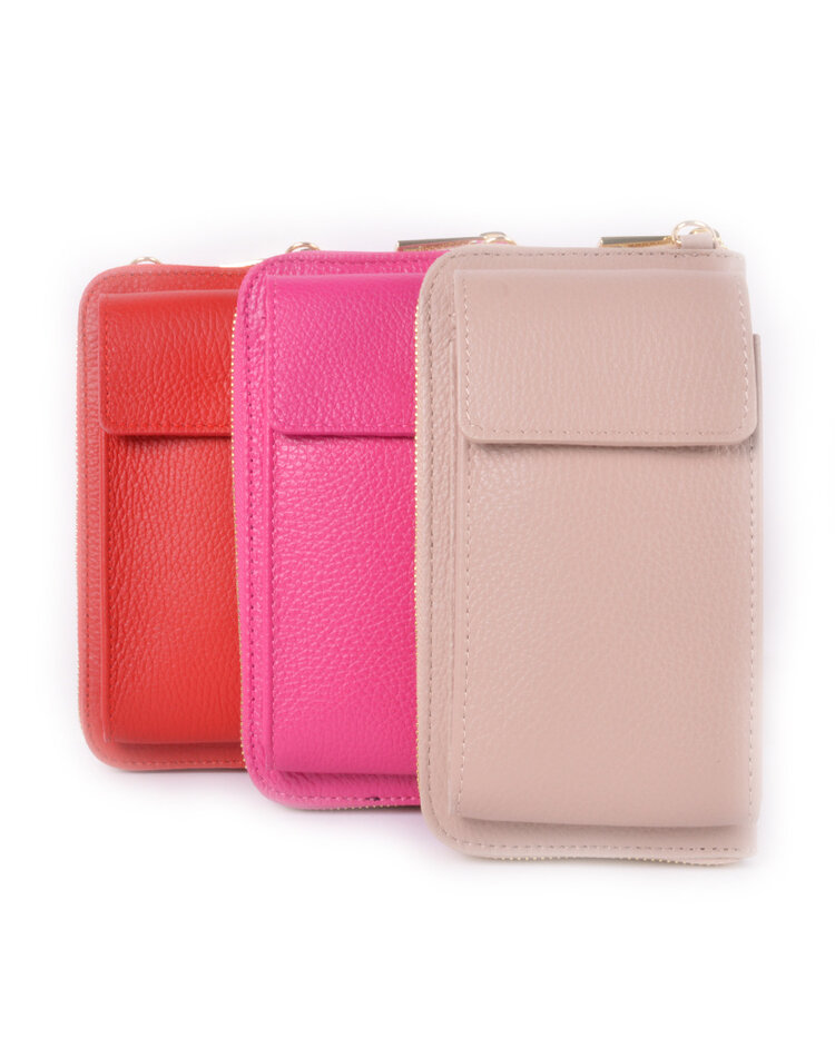 Leder-Geldbörse / Handytasche Gold