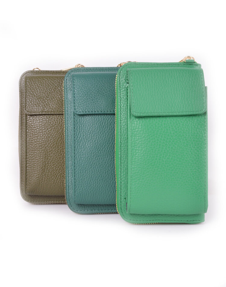 Leder-Geldbörse / Handytasche Gold