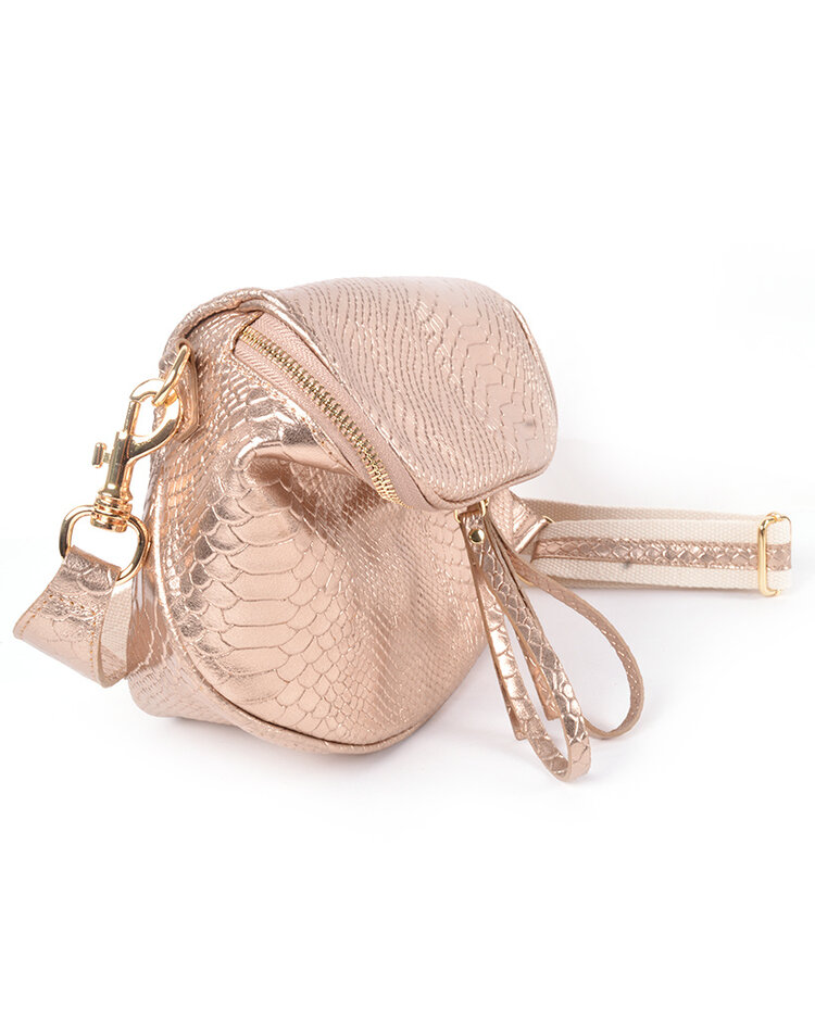 Leder-Gürteltasche - Metallic Schlangenprint 5526075