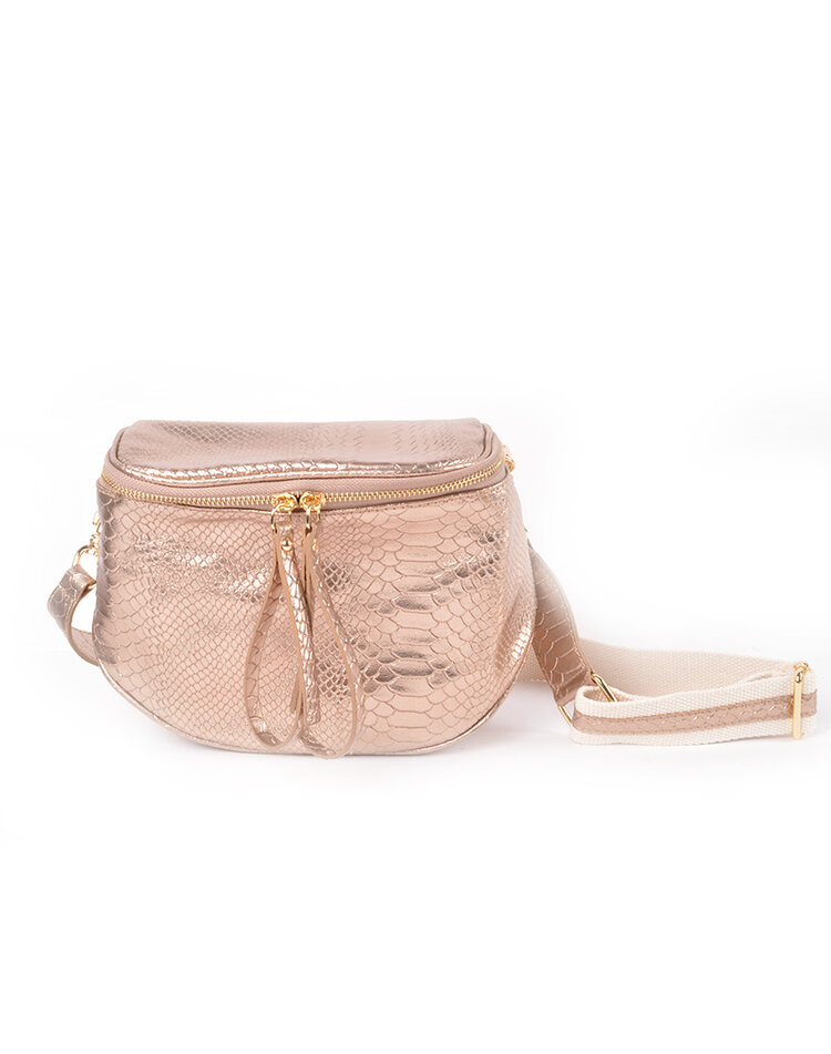 Leder-Gürteltasche - Metallic Schlangenprint 5526075