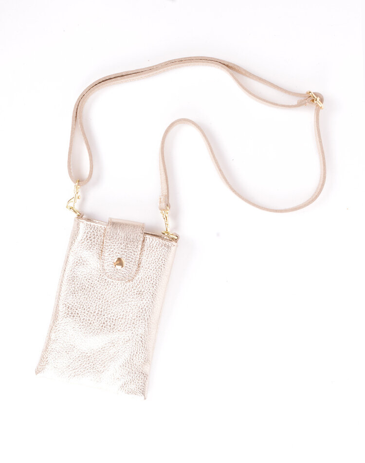 Leather phonebag metallic