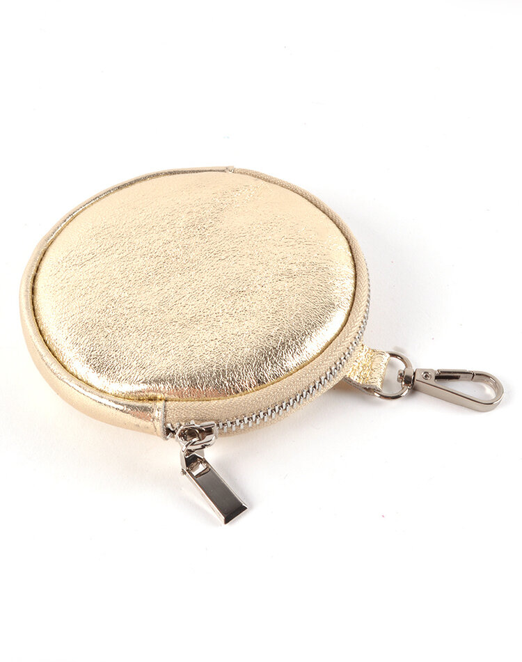 Leder-Etui - Rund Metallic