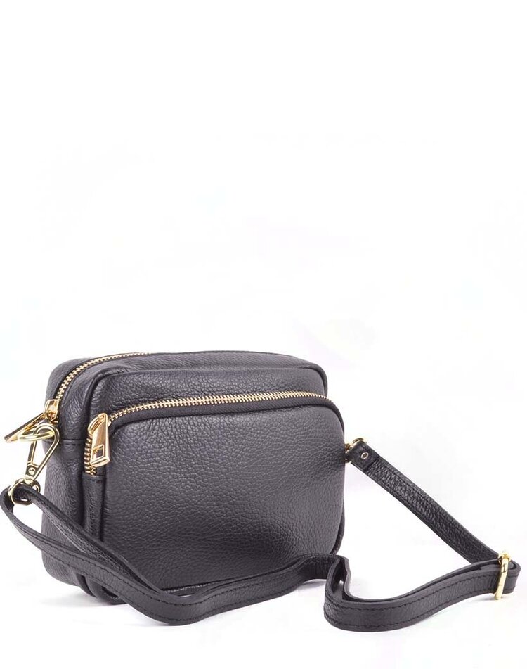 Leder-Schultertasche mit 2 Fächern | 552831