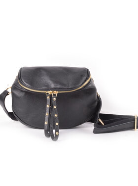 Leder-Gürteltasche - Schwarz mit Nieten
