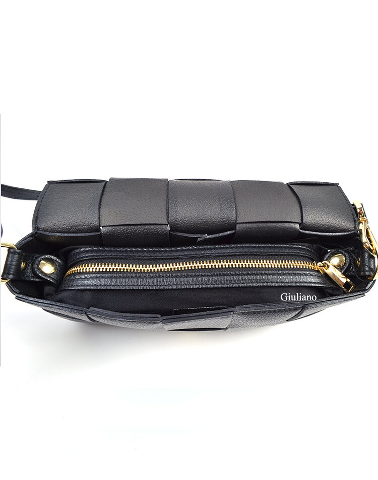 Leather shoulderbag |  Braided