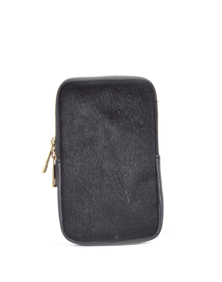 Kleine Leder-Schultertasche | Fell | 900009