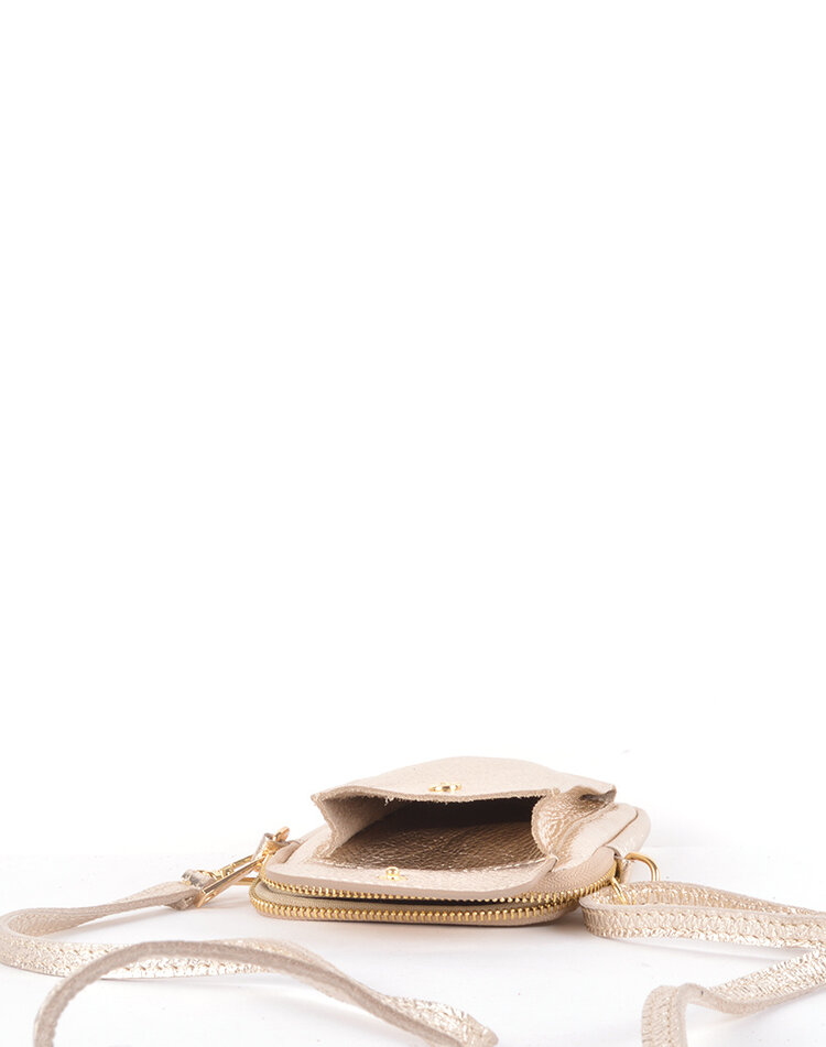 Leather phonebag metallic