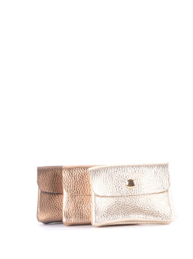 Leder-Geldbörse - Metallic