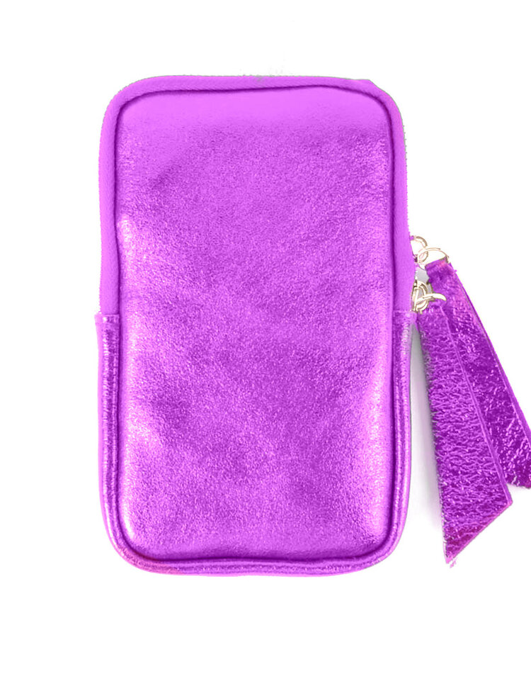 Lederen schoudertasje | Lang Metallic | 552688