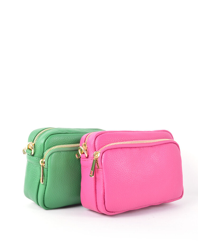 Leather shoulderbag with 2 compartments | 552831