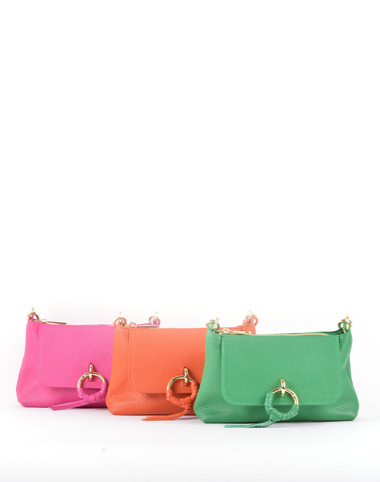 Leder-Schultertasche mit Ring | 552838