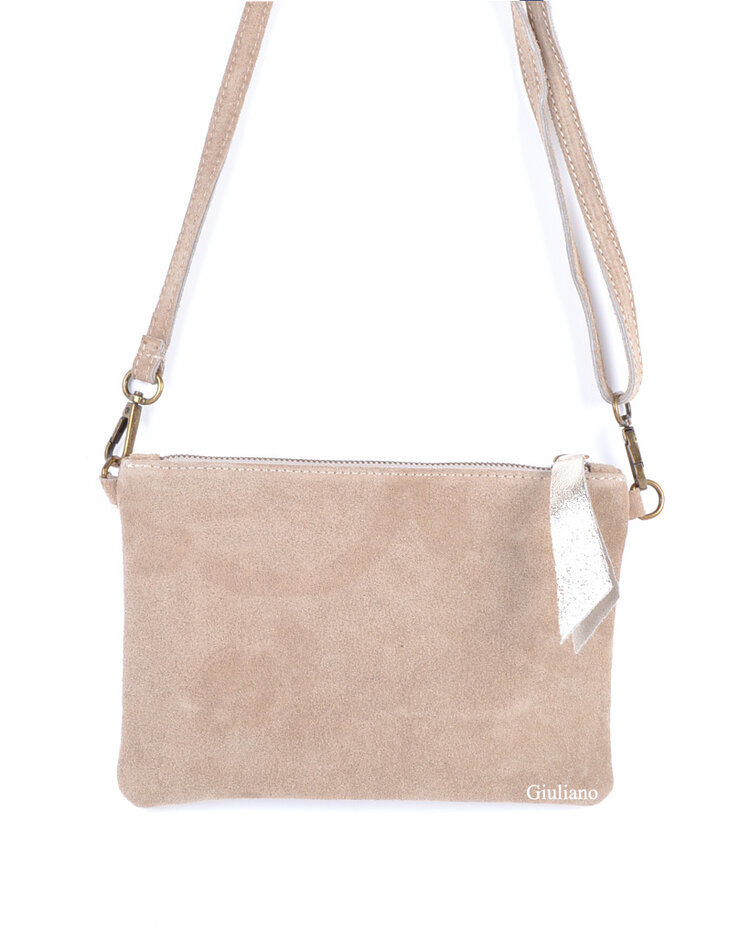 Kleine Wildleder-Schultertasche