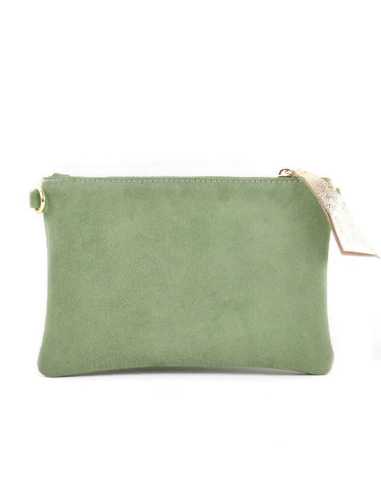 Kleine Wildleder-Schultertasche