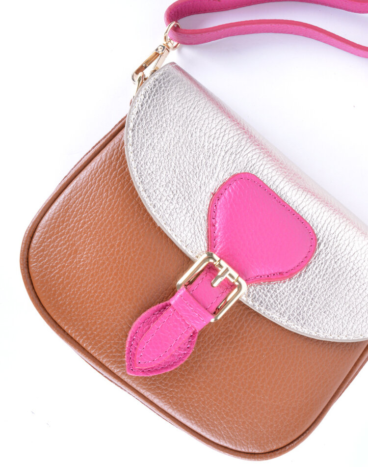 Lederen schoudertas multi color | 552793