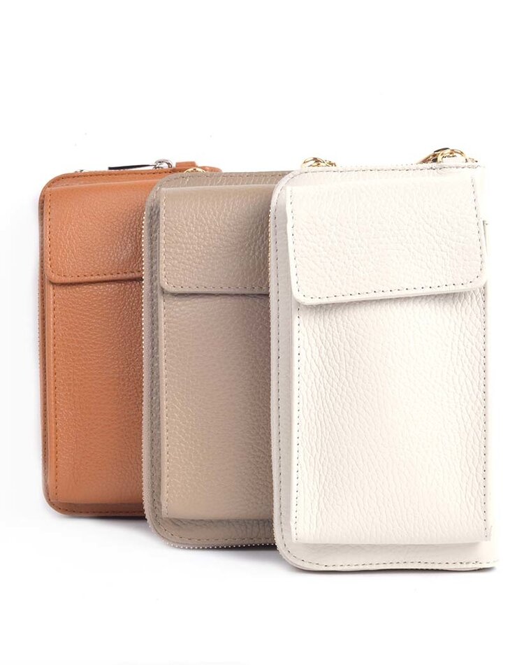 Leather wallet   / phonebag gold