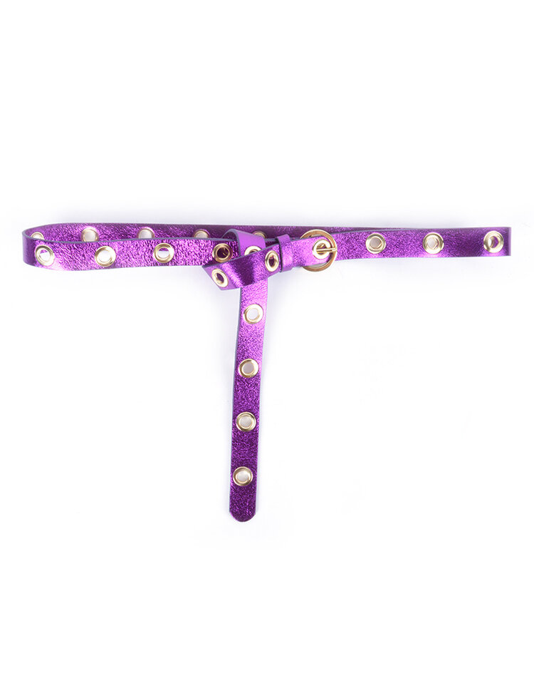 Riem  - Metalen gaatjes leer metallic  | 800005
