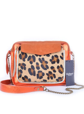Leder-Schultertasche Leopard | 552850