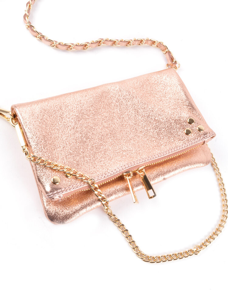 Leder-Schultertasche Metallic | 552725