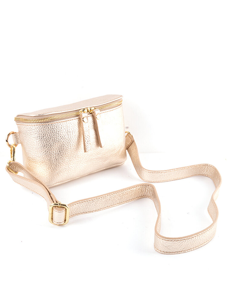Leder-Gürteltasche - Metallic | 5527731