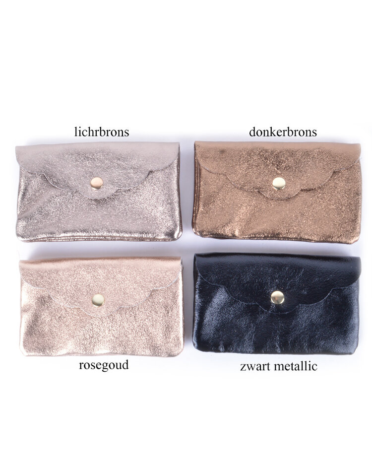 Lederen portemonnee metallic  | 559088