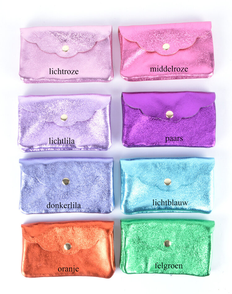 Lederen portemonnee metallic  | 559088