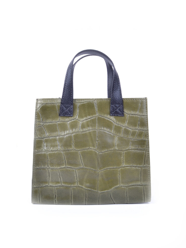 Leder-Handtasche | Quadratisch - Matt | 552572