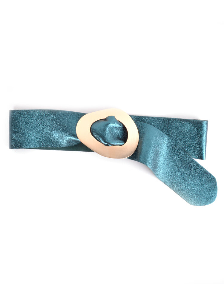 Leather belt | 400086 METALLIC