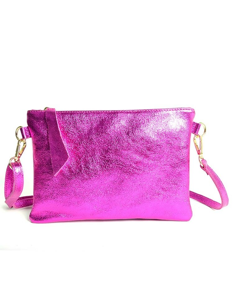 Kleine Wildleder-Schultertasche Metallic900026
