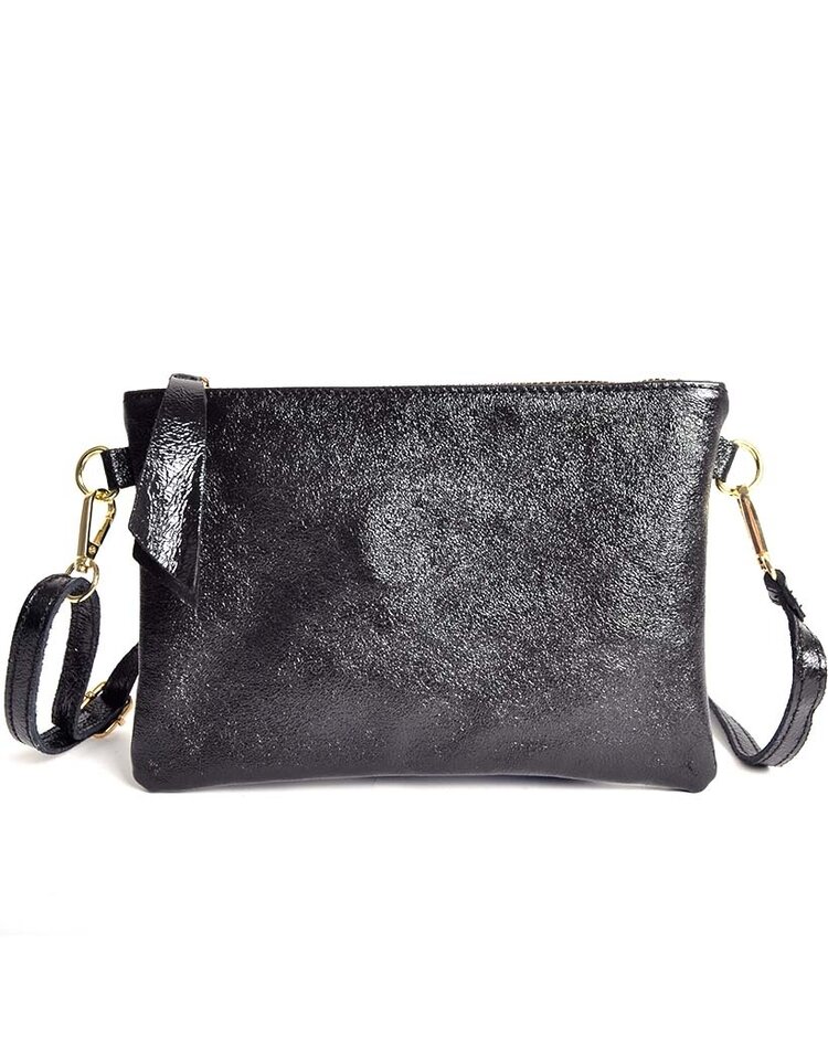 Kleine Wildleder-Schultertasche Metallic900026