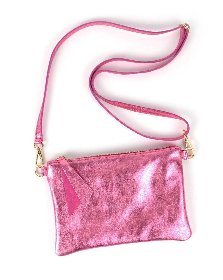 Kleine Wildleder-Schultertasche Metallic900026