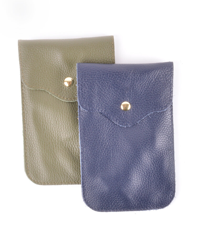 Lederen schoudertasje | Telefoontasje | Lang - 2 vakken