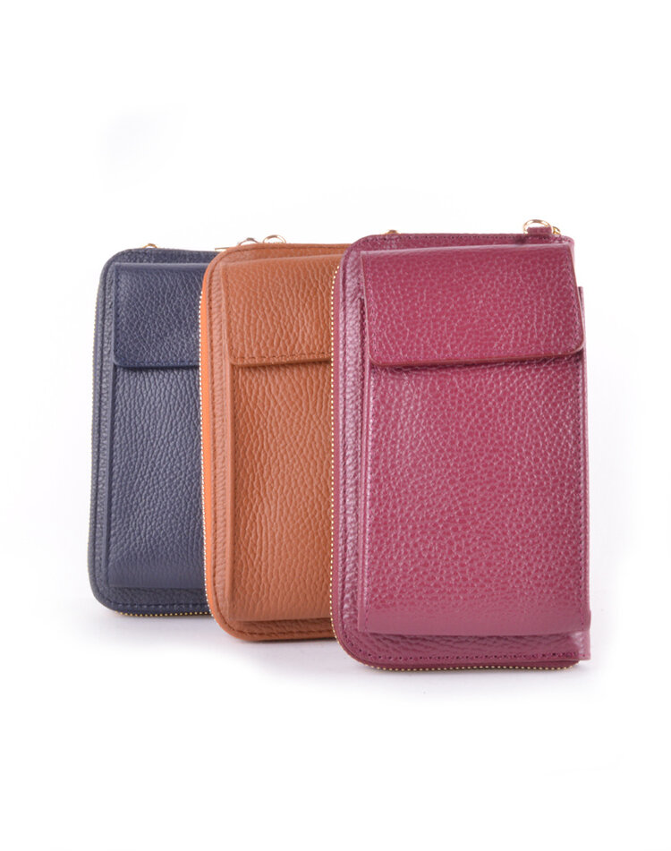 Leder-Geldbörse / Handytasche Gold