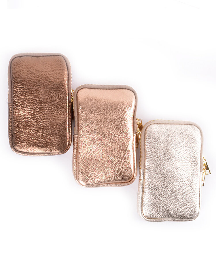 Leather  shoulderbag | Long Metallic