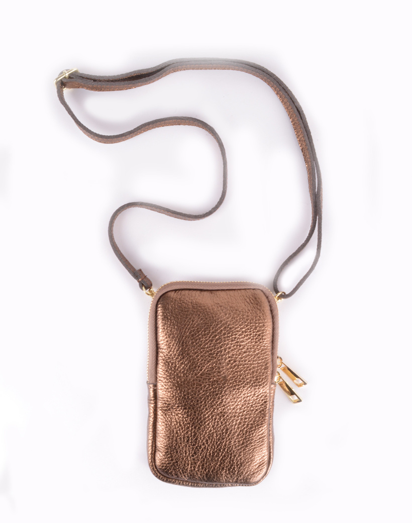 Lederen schoudertasje | Lang Metallic, foto 2 van 4