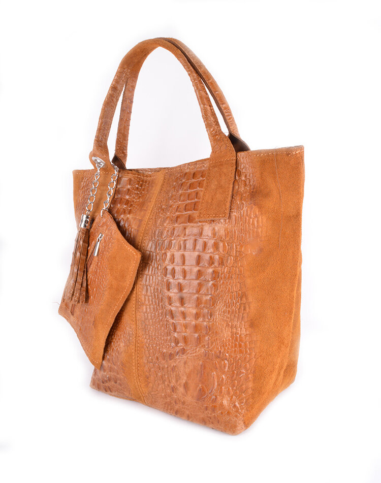 Wildleder-Shopper Kroko | 5525490
