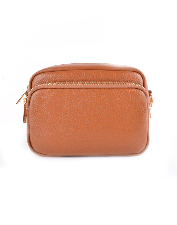 Leder-Schultertasche mit 2 Fächern | 552831