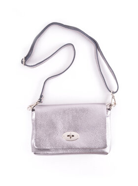 Lederen schoudertas  metallic