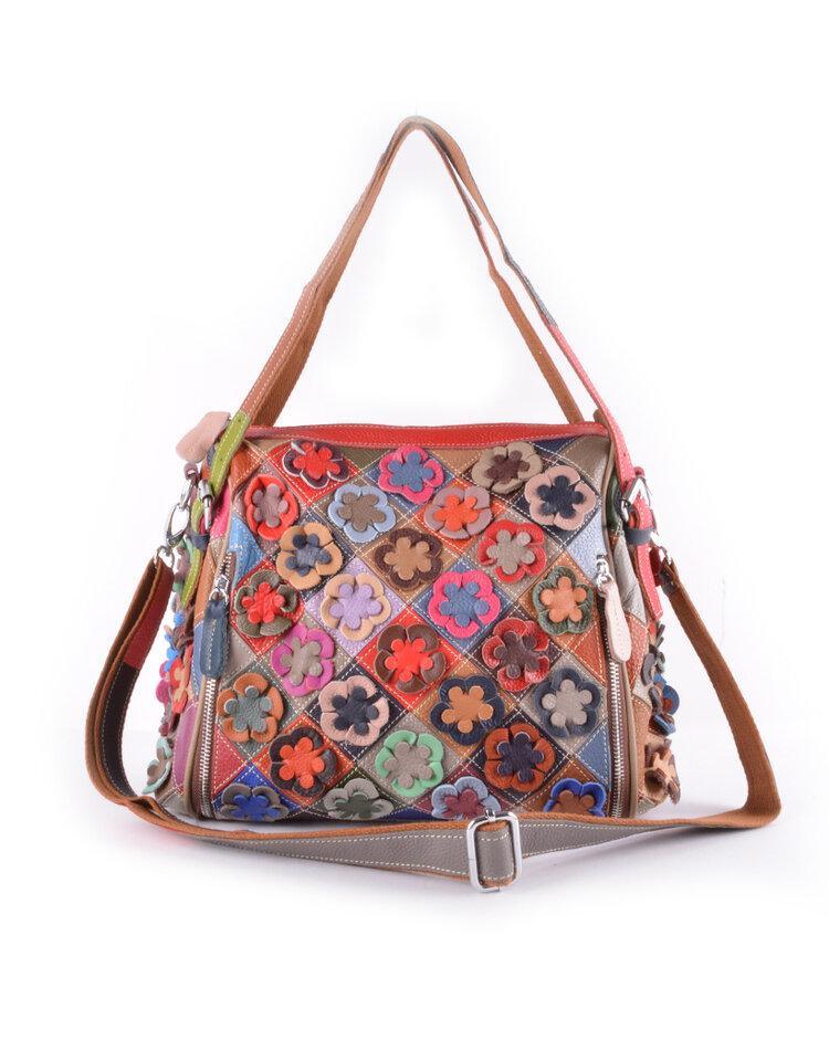 Leder-Handtasche | Multicolor Unique | 552860